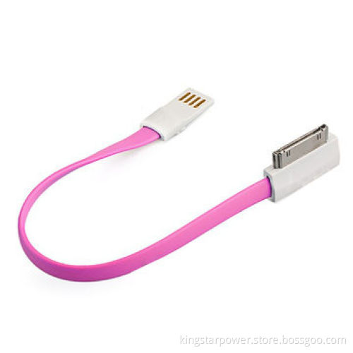 Data Cable for iPad 2/3/iPhone 3/3G/4/4S/iPod Touch 3rd*4th/Nano 5, 30-pin, USB & Magnetic Bracelet